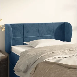 Hoofdbord | Hoofdeinde met randen 103x23x78/88 cm fluweel donkerblauw Hoofdbord | Hoofdeinde met randen 103x23x78/88 cm fluweel donkerblauw