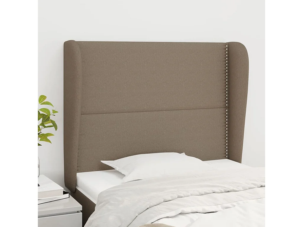 Hoofdbord | Hoofdeinde met randen 93x23x118/128 cm stof taupe