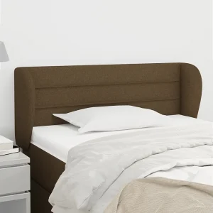 Hoofdbord | Hoofdeinde met randen 103x23x78/88 cm stof donkerbruin Hoofdbord | Hoofdeinde met randen 103x23x78/88 cm stof donkerbruin
