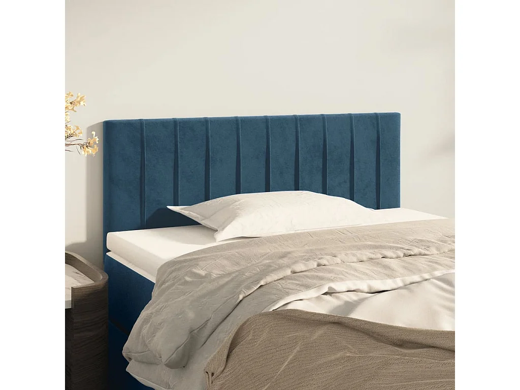 Hoofdbord | Hoofdeinde 90x5x78/88 cm fluweel donkerblauw
