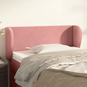 Hoofdbord | Hoofdeinde met randen 103x23x78/88 cm fluweel roze