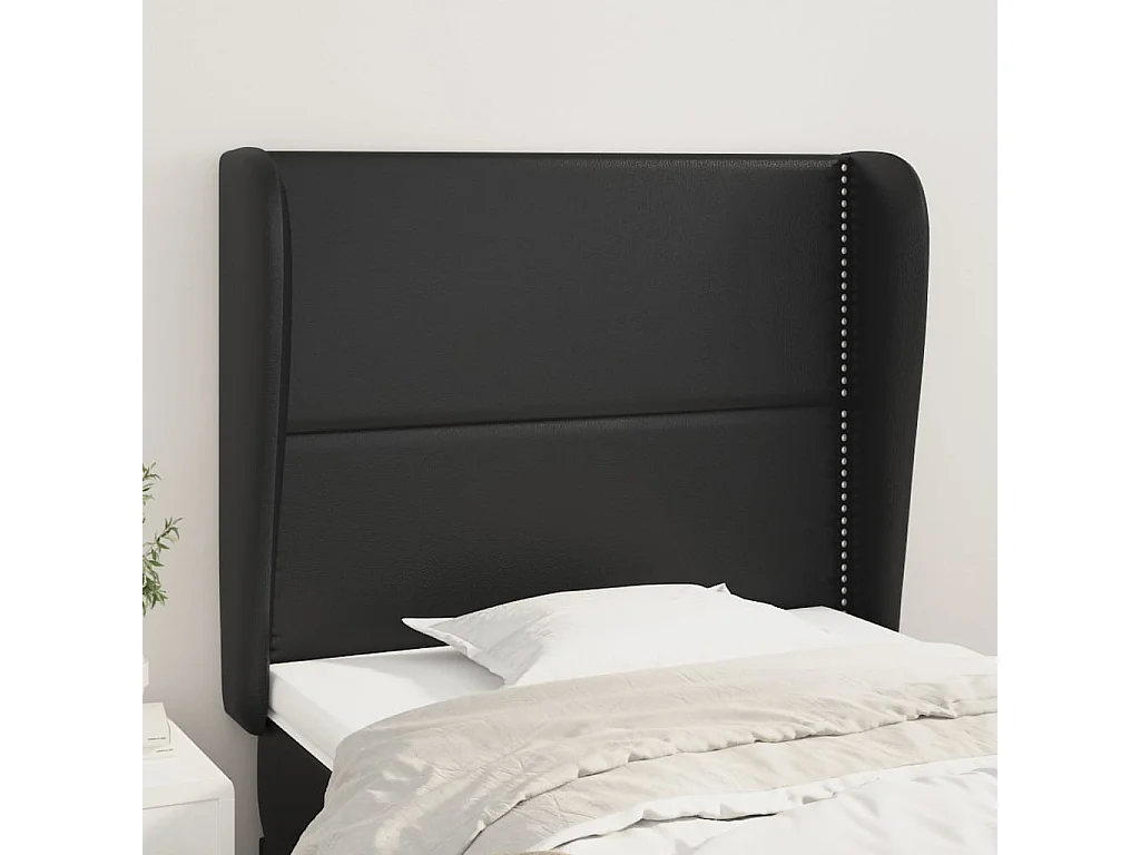 Hoofdbord | Hoofdeinde met randen 103x23x118/128 cm kunstleer zwart