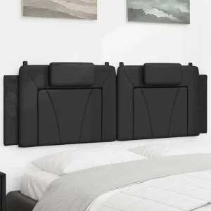Hoofdbord | Hoofdbordkussen "Viana" 160 cm kunstleer zwart