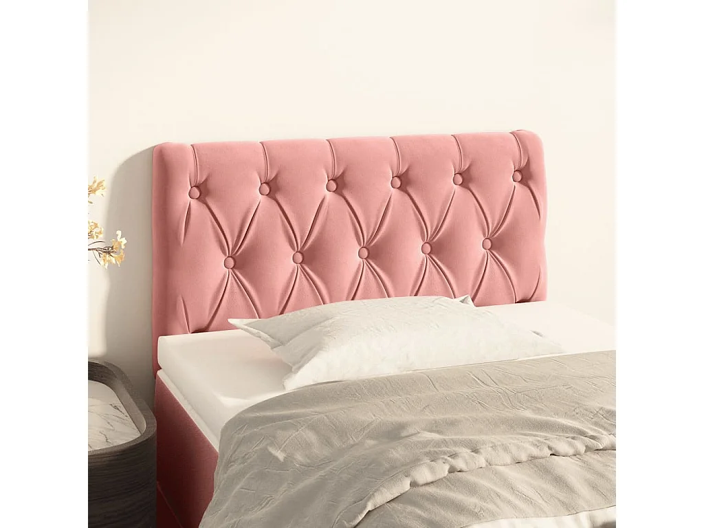 Hoofdbord | Hoofdeinde 80x7x78/88 cm fluweel roze