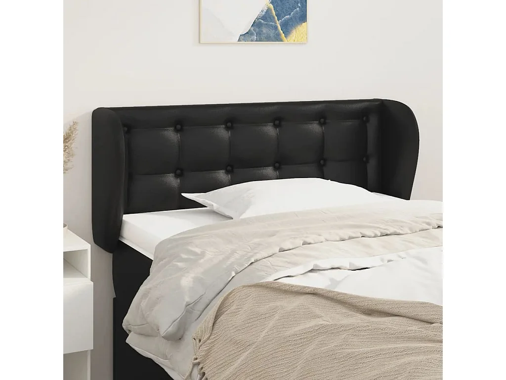 Hoofdbord | Hoofdeinde met randen 93x23x78/88 cm kunstleer zwart