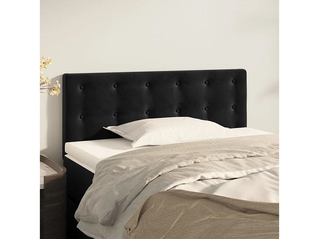 Hoofdbord | Hoofdeinde 100x5x78/88 cm fluweel zwart