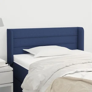 Hoofdbord | Hoofdeinde met randen 103x16x78/88 cm stof blauw Hoofdbord | Hoofdeinde met randen 103x16x78/88 cm stof blauw