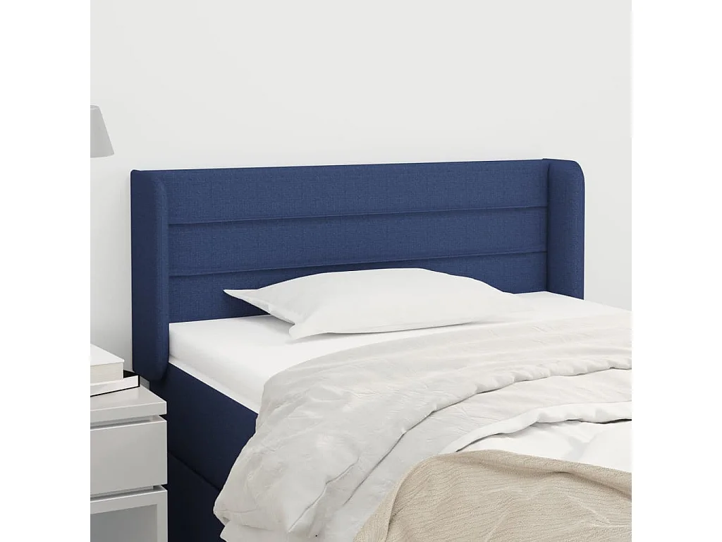 Hoofdbord | Hoofdeinde met randen 103x16x78/88 cm stof blauw