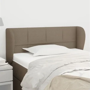Hoofdbord | Hoofdeinde met randen 103x23x78/88 cm stof taupe Hoofdbord | Hoofdeinde met randen 103x23x78/88 cm stof taupe