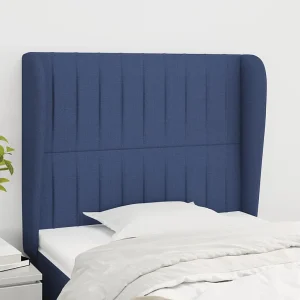 Hoofdbord | Hoofdeinde met randen 103x23x118/128 cm stof blauw