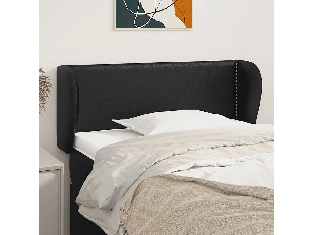 Hoofdbord | Hoofdeinde met randen 103x23x78/88 cm kunstleer zwart