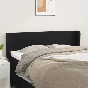 Hoofdbord | Hoofdeinde met randen 147x16x78/88 cm kunstleer zwart Hoofdbord | Hoofdeinde met randen 147x16x78/88 cm kunstleer zwart
