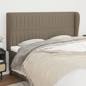 Hoofdbord | Hoofdeinde met randen 183x23x118/128 cm stof taupe