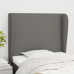 Hoofdbord | Hoofdeinde met randen 103x23x118/128 cm stof donkergrijs