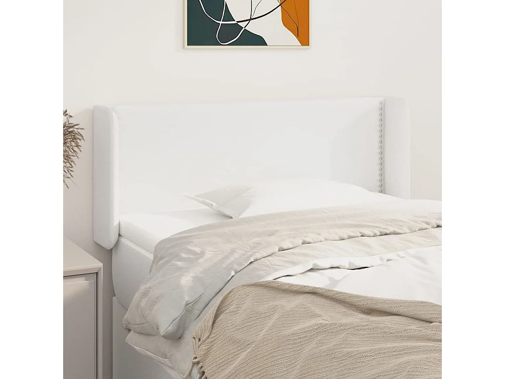 Hoofdbord | Hoofdeinde met randen 103x16x78/88 cm kunstleer wit