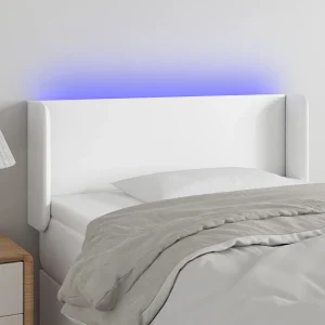 Hoofdbord | Hoofdeinde LED 103x16x78/88 cm kunstleer wit Hoofdbord | Hoofdeinde LED 103x16x78/88 cm kunstleer wit