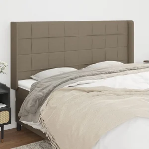 Hoofdbord | Hoofdeinde met randen 183x16x118/128 cm stof taupe