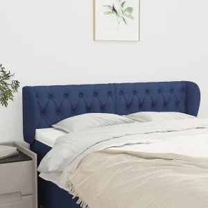 Hoofdbord | Hoofdeinde met randen 163x23x78/88 cm stof blauw
