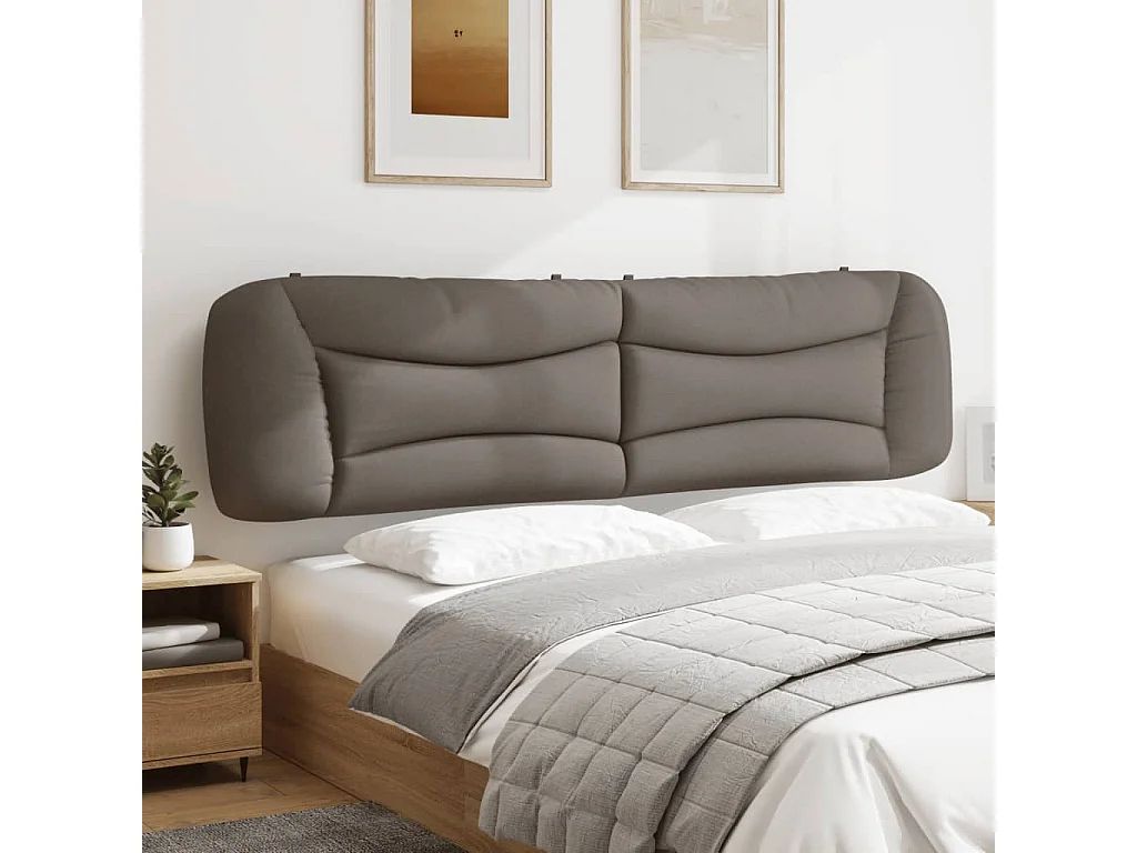 Hoofdbord | Hoofdbordkussen "Hvar" 200 cm stof taupe
