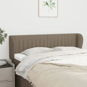 Hoofdbord | Hoofdeinde met randen 147x23x78/88 cm stof taupe Hoofdbord | Hoofdeinde met randen 147x23x78/88 cm stof taupe