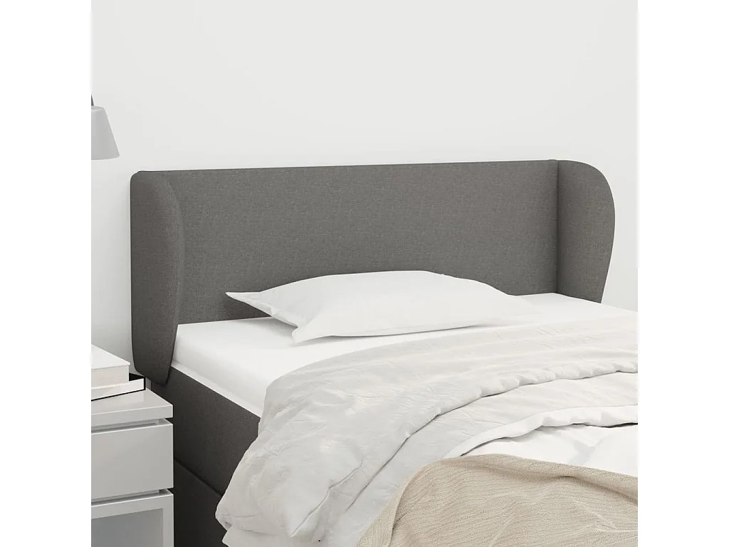 Hoofdbord | Hoofdeinde met randen 93x23x78/88 cm stof donkergrijs