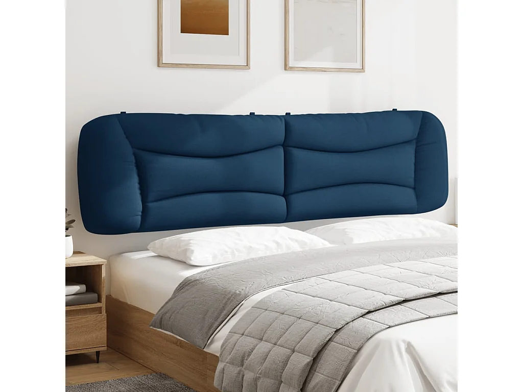 Hoofdbord | Hoofdbordkussen "Hvar" 200 cm stof blauw