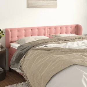 Hoofdbord | Hoofdeinde met randen 163x23x78/88 cm fluweel roze