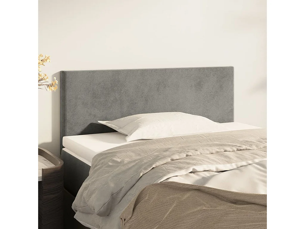 Hoofdbord | Hoofdeinde 90x5x78/88 cm fluweel lichtgrijs