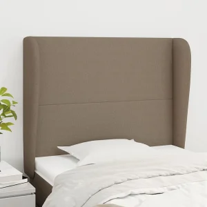 Hoofdbord | Hoofdeinde met randen 103x23x118/128 cm stof taupe Hoofdbord | Hoofdeinde met randen 103x23x118/128 cm stof taupe