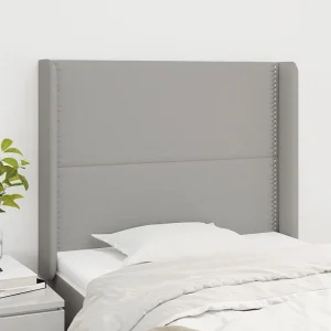 Hoofdbord | Hoofdeinde met randen 103x16x118/128 cm stof lichtgrijs