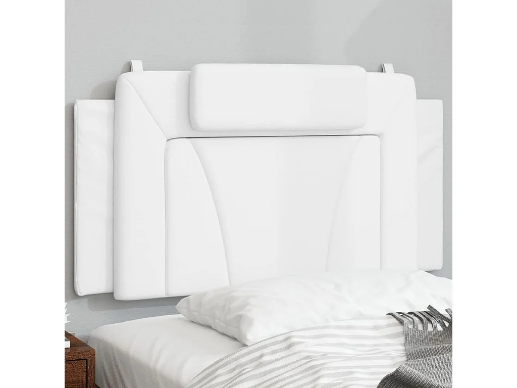 Hoofdbord | Hoofdbordkussen "Viana" 100 cm kunstleer wit