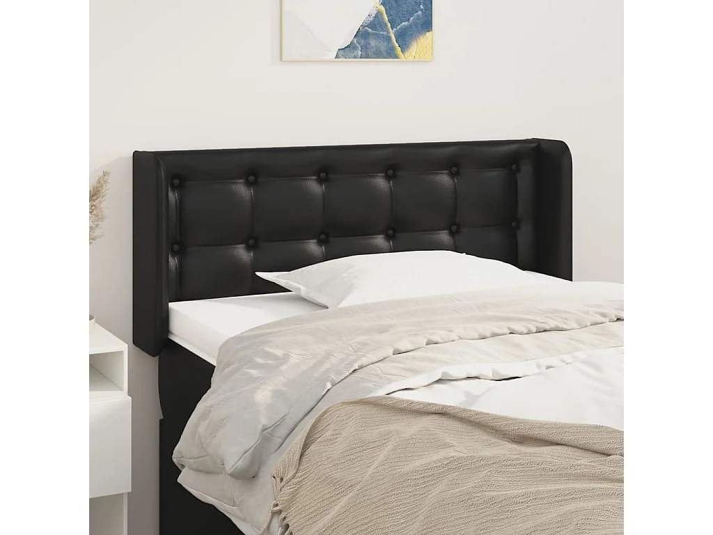 Hoofdbord | Hoofdeinde met randen 103x16x78/88 cm kunstleer zwart