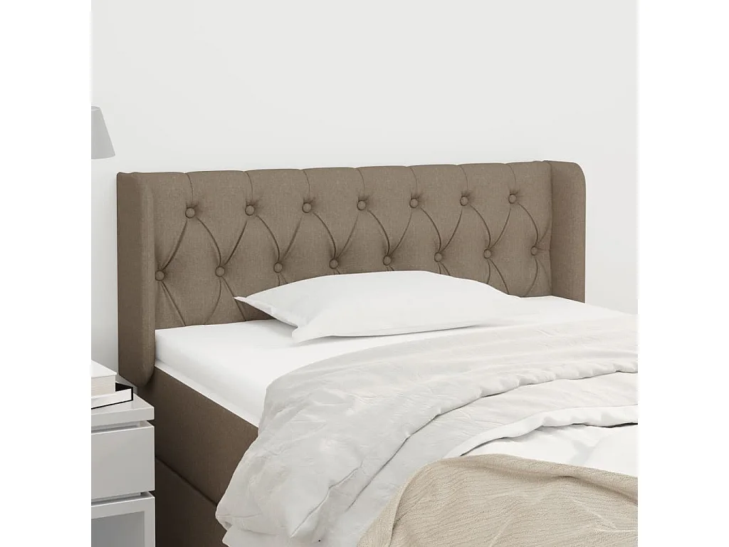 Hoofdbord | Hoofdeinde met randen 93x16x78/88 cm stof taupe