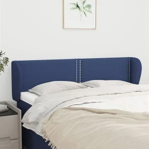 Hoofdbord | Hoofdeinde met randen 147x23x78/88 cm stof blauw
