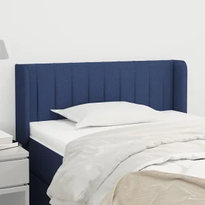 Hoofdbord | Hoofdeinde met randen 103x16x78/88 cm stof blauw Hoofdbord | Hoofdeinde met randen 103x16x78/88 cm stof blauw