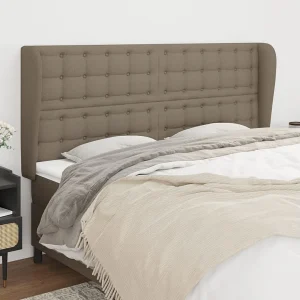 Hoofdbord | Hoofdeinde met randen 183x23x118/128 cm stof taupe