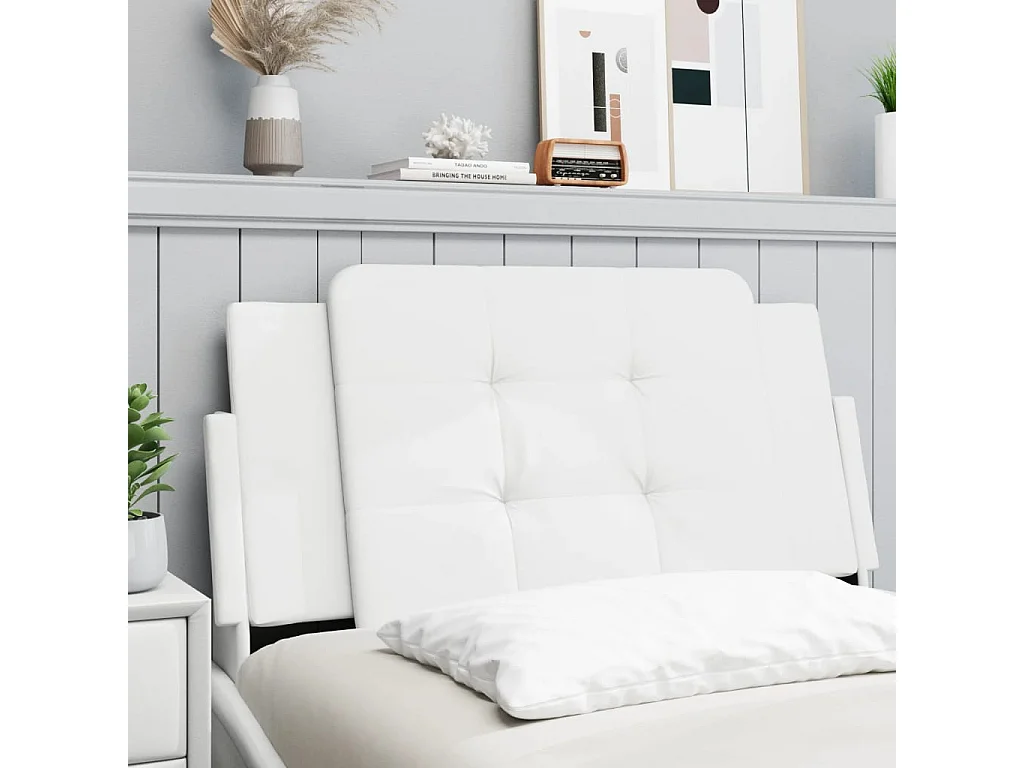 Hoofdbord | Hoofdbordkussen "Zadar" 100 cm kunstleer wit