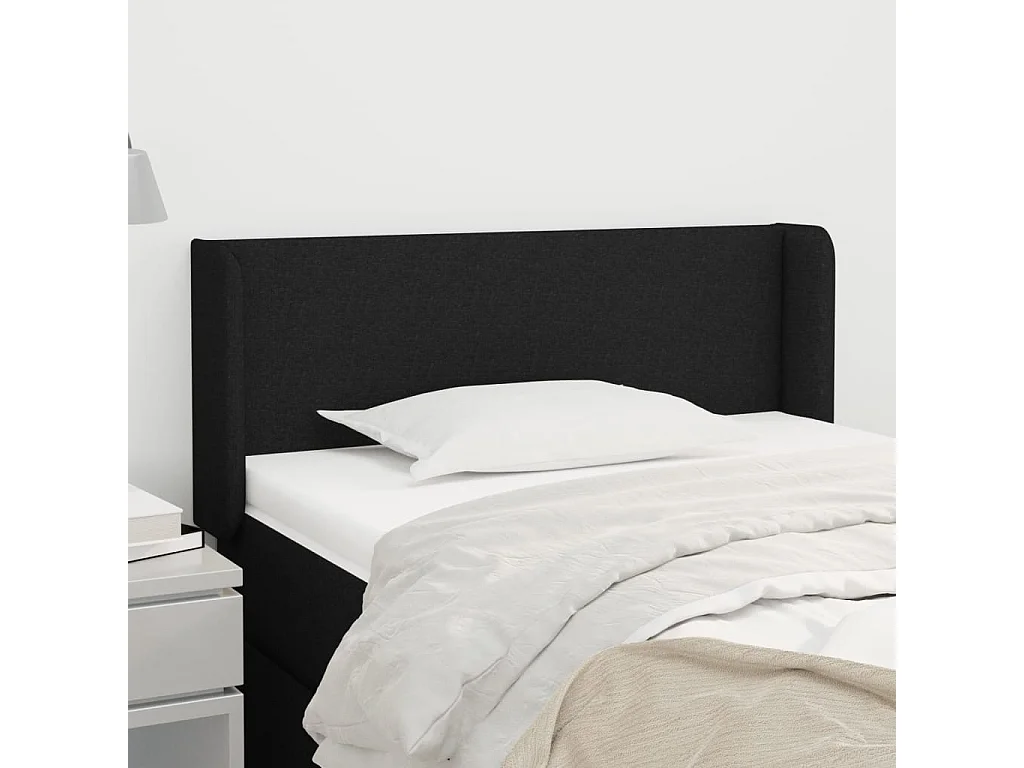 Hoofdbord | Hoofdeinde met randen 93x16x78/88 cm stof zwart