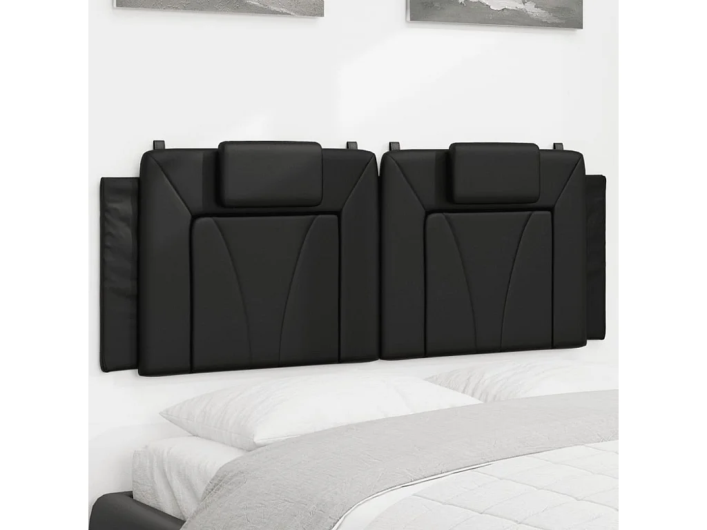Hoofdbord | Hoofdbordkussen "Viana" 120 cm kunstleer zwart