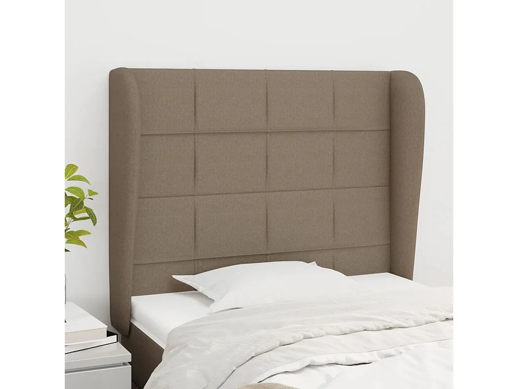 Hoofdbord | Hoofdeinde met randen 93x23x118/128 cm stof taupe
