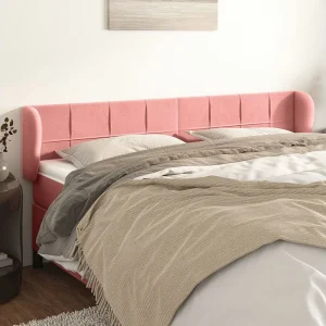 Hoofdbord | Hoofdeinde met randen 163x23x78/88 cm fluweel roze