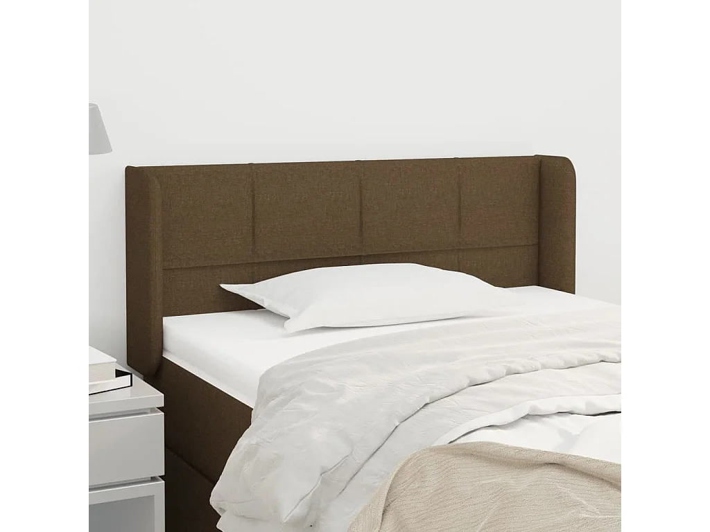 Hoofdbord | Hoofdeinde met randen 93x16x78/88 cm stof donkerbruin