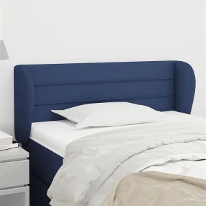 Hoofdbord | Hoofdeinde met randen 103x23x78/88 cm stof blauw Hoofdbord | Hoofdeinde met randen 103x23x78/88 cm stof blauw