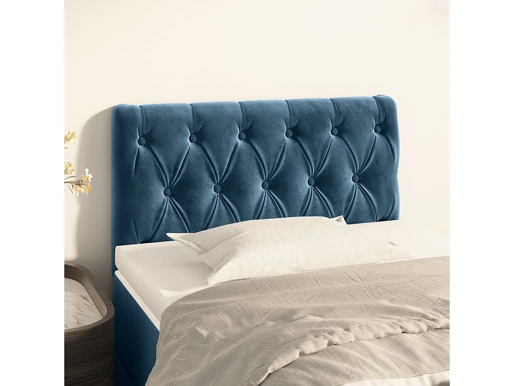 Hoofdbord | Hoofdeinde 80x7x78/88 cm fluweel donkerblauw