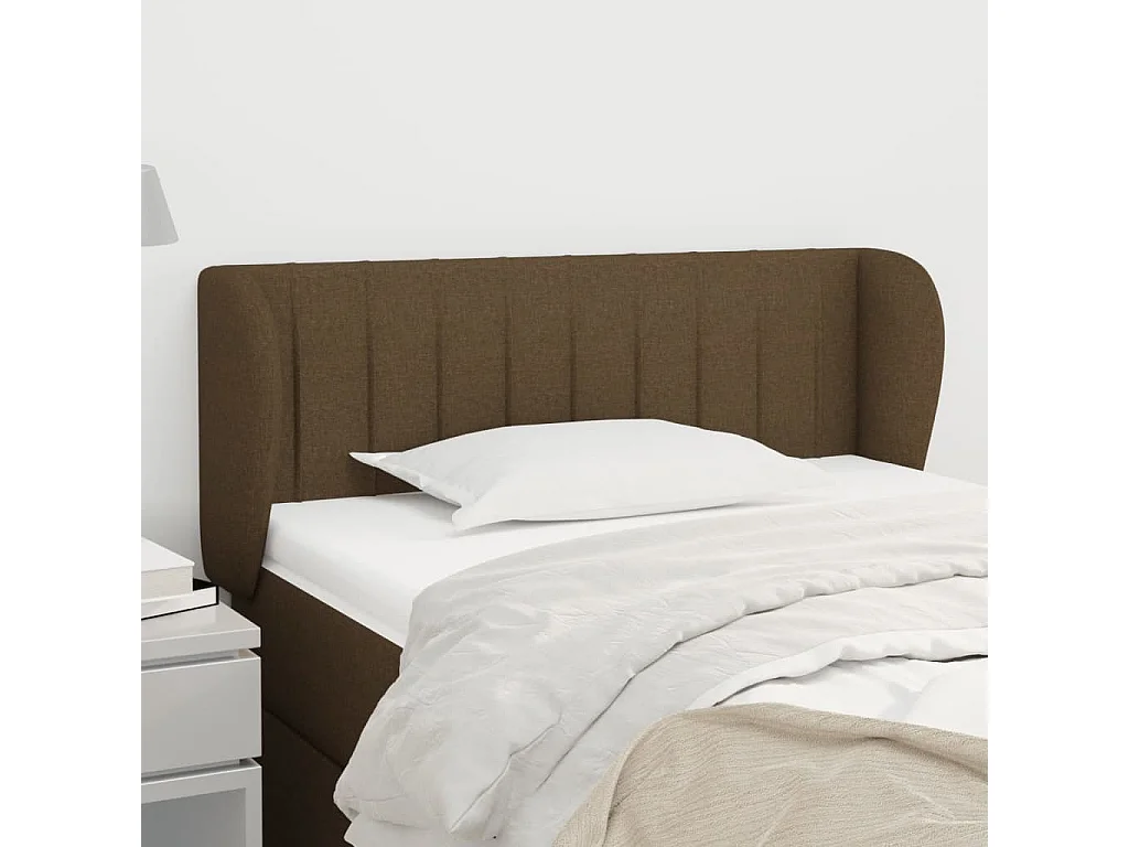 Hoofdbord | Hoofdeinde met randen 93x23x78/88 cm stof donkerbruin