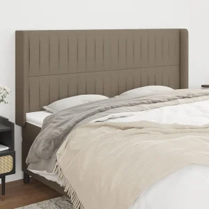 Hoofdbord | Hoofdeinde met randen 183x16x118/128 cm stof taupe