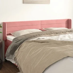 Hoofdbord | Hoofdeinde met randen 163x16x78/88 cm fluweel roze