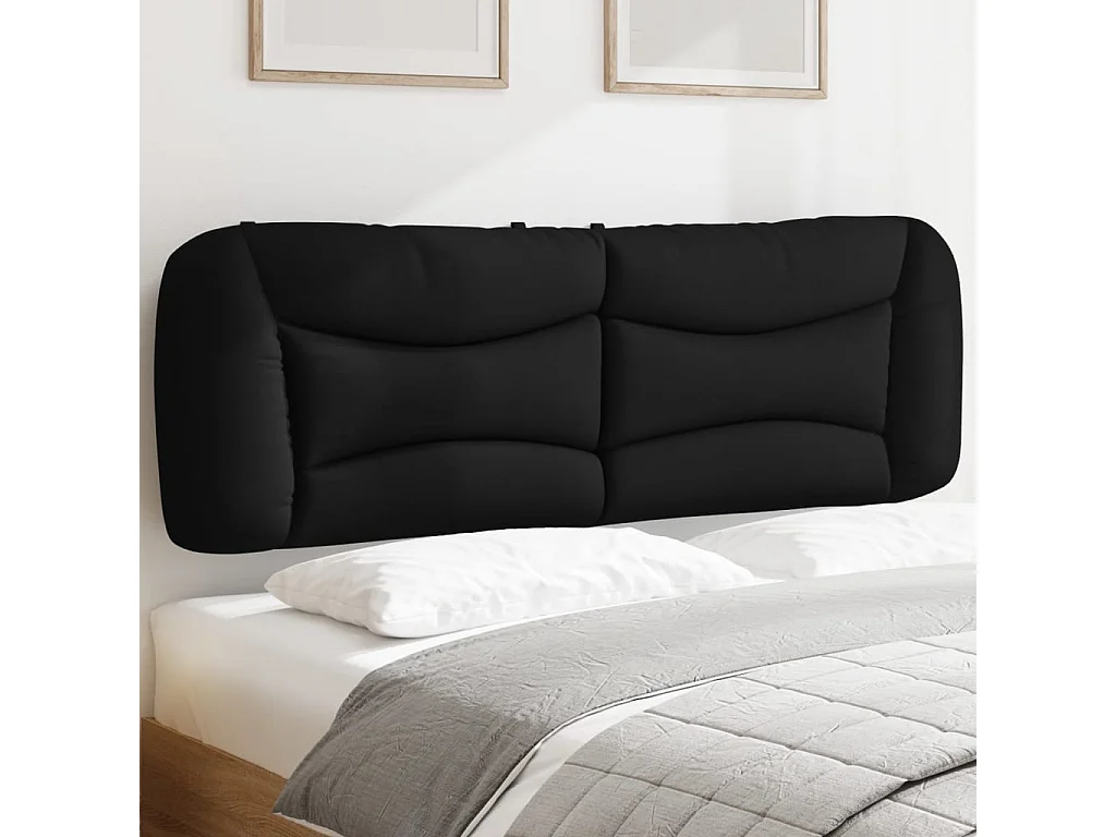 Hoofdbord | Hoofdbordkussen "Hvar" 160 cm stof zwart