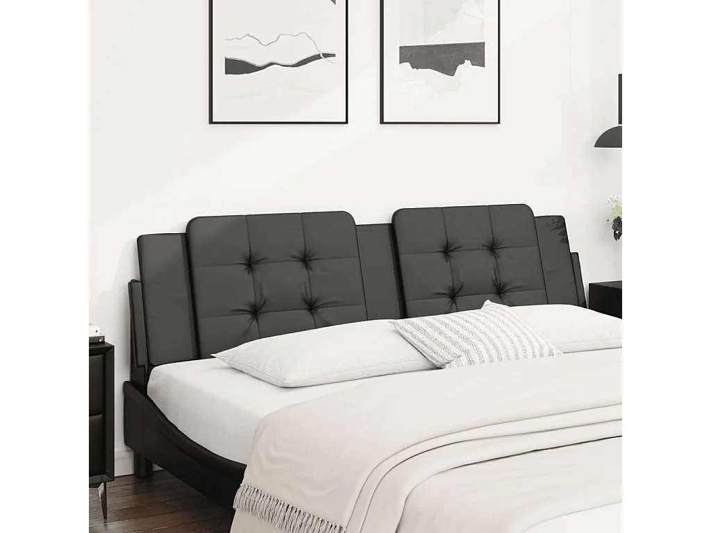 Hoofdbord | Hoofdbordkussen "Zadar" 180 cm kunstleer zwart