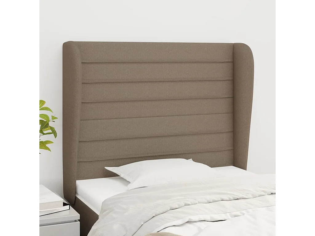 Hoofdbord | Hoofdeinde met randen 93x23x118/128 cm stof taupe